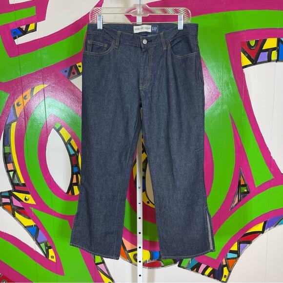 Gap, Dark Wash Side Slit Capris. Totally Y2K. Size 8. Excellent condition! - Picture 1 of 6